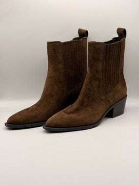 Stuart Weitzman Women's Brown Kai Brown Suede Chelsea Bootie Sz 7